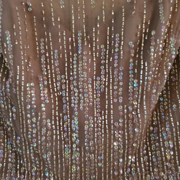 Montage by Mon Cheri Dark Taupe beaded gown - Picture 6 of 13